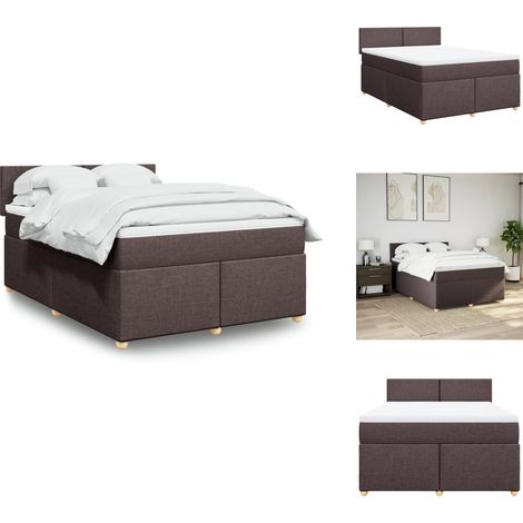 Sommier à lattes de lit avec matelas Marron foncé 140x190 cm - Sommier À Lattes De Lit - Sommiers À Lattes De Lit - Lit - Meuble De Chambre À Coucher (1/5)