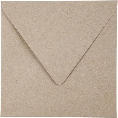 Enveloppe recyclée - 16 x 16 cm - Lot de 50 - Couleur beige