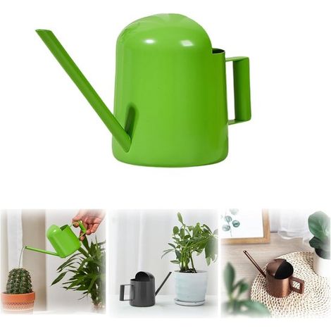 Regadera para plantas de interior，regadera pequeña con pulverizador，regadera de acero inoxidable con boquilla larga，300 ml/0,08 galones (verde)