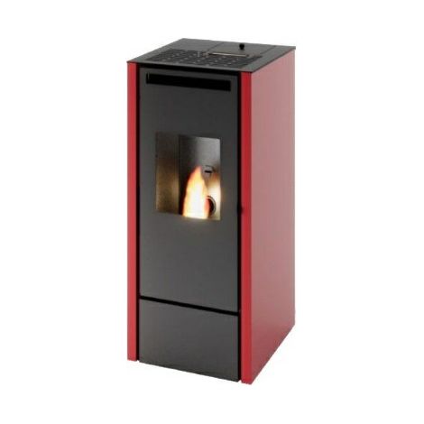 Stufa a pellet ventilata Cinzia da 11 kw rossa