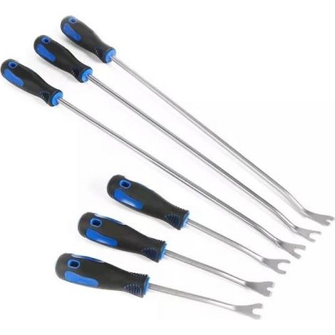 Set 6pz leva rimozione trim clip pannelli auto staccabottoni in acciaio 01041
