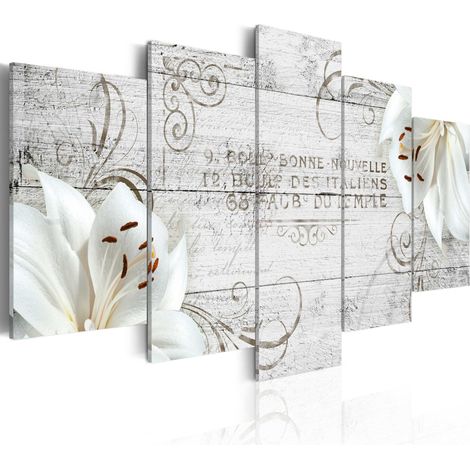 Quadro - Orchidee bianche su legno - 100x50 (1/4)
