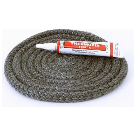 Joint rond tressé ø 9 mm x 2,5 m + colle
