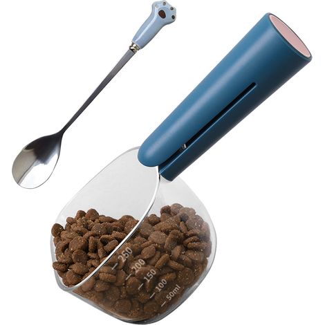 Pelle à nourriture pour animaux de compagnie avec clip pour nourriture sèche de 120 g, pelle à nourriture en conserve pour animaux de compagnie, cuillère à nourriture pour chien, chat - Pelle de (1/5)