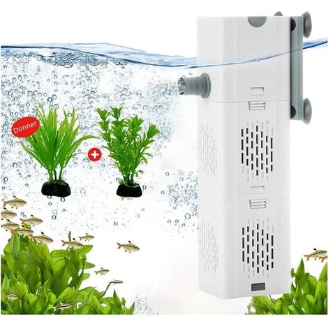 Pompe Aquarium, 30W 1800L-H Silencieuse Filtre Intérieur Aquarium Applicable à Filtre Aquarium Oxygénation, circulation