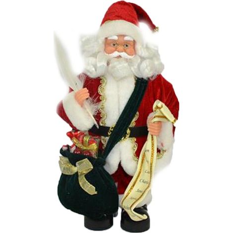 Babbo natale rosso decorazioni di natale strumenti musicali violino fisarmocica - decoro: Babbo con violino (1/5)