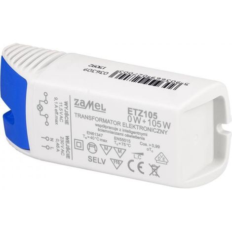 Transformateur électronique zamel etz105 dimmable montage surface