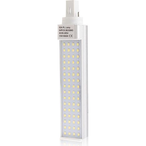 Lampada lampadina a led attacco G24 64SMD 15W luce bianco freddo 770Lm (1/2)