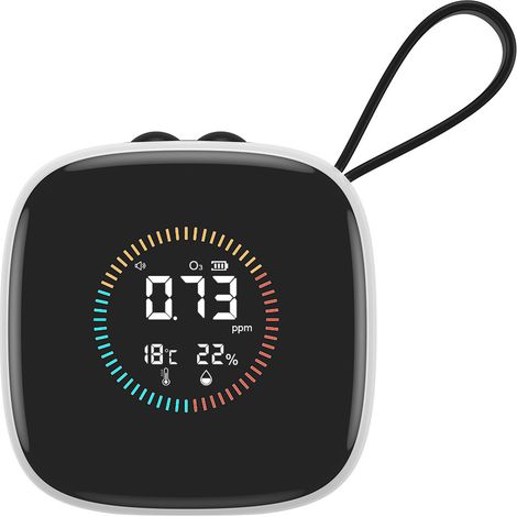 Détecteur 3-en-1 d'ozone, mesure O₃ température et humidité, écran LCD, rechargeable via Type-C, alarme buzzer, commutation Celsius/Fahrenheit-KISTO (1/5)