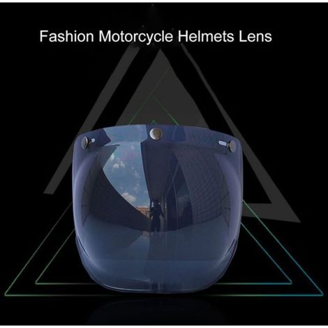 Casque de moto Anti-UV anti-rayures, visière à bulles, pare-vent universel pour visage ouvert Standard à 3 boutons-pression. (1/5)