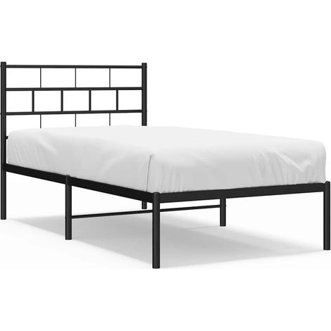 Maison Exclusive - Bettgestell mit Kopfteil Metall Schwarz 100x20 (1/5)