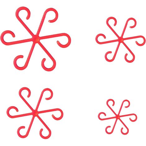 4 Pflanzenstängelstützen, Zimmerpflanzenstützen, wiederverwendbare Pflanzenstabilisatoren aus Kunststoff, rot. (1/5)