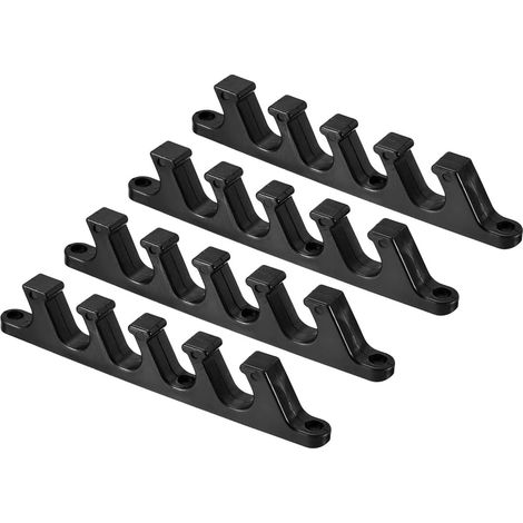 Lot de 4 Supports de réglage pour Chaise Longue, Boucle de Fixation, Dossier Ajustable pour Chaise de Jardin, Noir (1/5)