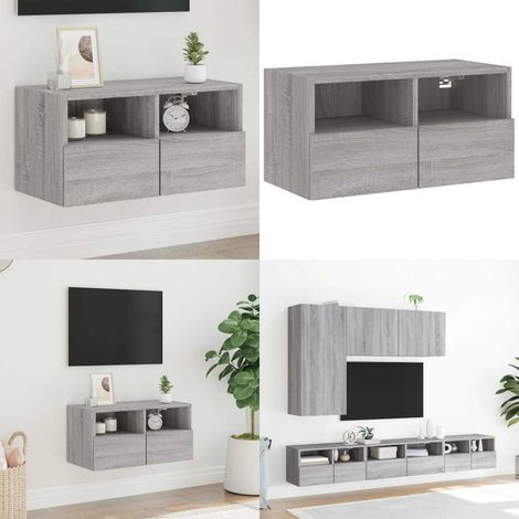 Meuble TV mural sonoma gris 60x30x30 cm bois d'ingénierie - Armoire Tv Murale - Meuble Tv Suspendu - Meuble Tv Design - Rangement Tv - Meuble Tv Moderne - Home & Living (1/5)