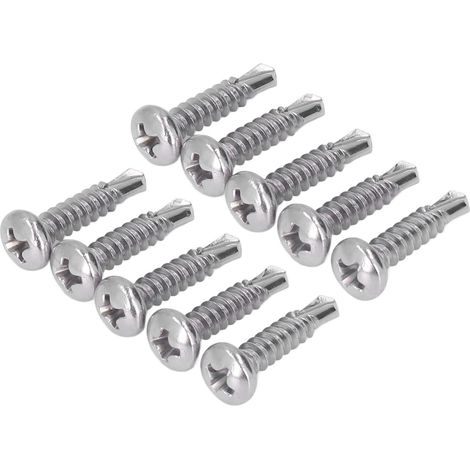 Vis à bois autoforeuse tête fraisée cruciforme M4.2x19, lot de 200 pièces en acier inoxydable 410, idéale pour fixation et assemblage de meubles. (1/5)