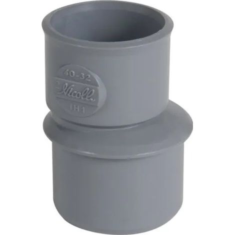 Nicoll – Réduction excentrée 40/32 – Raccord PVC pour plomberie – Filetage entrée 32mm – Fixation par collerette