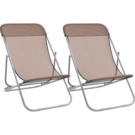 Chaises plage pliantes lot de 2 textilène acier enduit poudre (1/5)