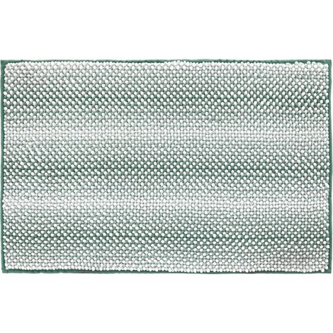 Tappeto bagno in ciniglia verde super soft 50x80 cm con retro antiscivolo Marea (1/5)