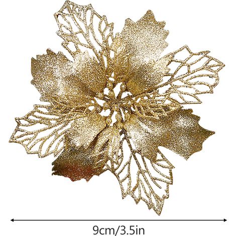 10 künstliche Weihnachtssterne mit Glitzer, 9 cm, schwarz, für Hochzeits- und Partydekoration (1/5)