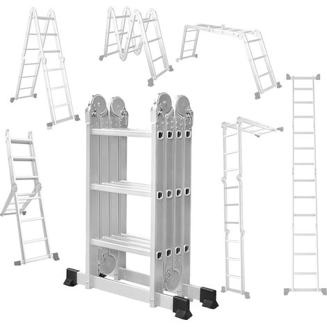 Échelle Multifonctions BM TOOLS BMT-4X3-MULTI en ALU, 4x3 marches - 3,55 m de Long. / Pliable - jusqu'à 150 kg - articulée (1/5)