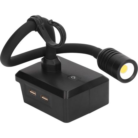 Schwanenhals-Arbeitsleuchte, kabellose LED-Lampe, wiederaufladbar, 2 USB-Anschlüsse, 3-stufige Höhenverstellung, mit Haken (1/5)