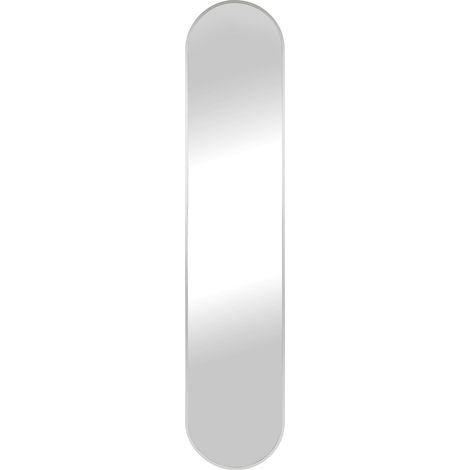 Specchio Hennetved ovale da parete in alluminio argento 35×170 cm