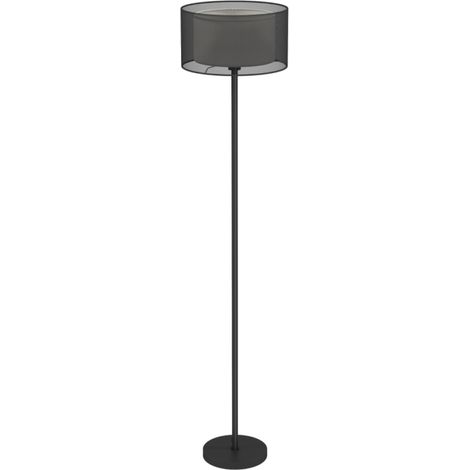 Pour salon ou chambre, lumière chaleureuse avec lampadaire sur pied, abat-jour bicolore et commande au pied (1/5)