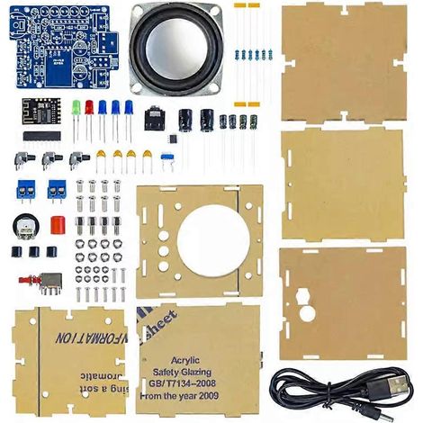 DIY Enceinte Bluetooth Kit Électronique Kit Composant Mini Amplificateur Enceintes SPI Interface avec Coque Acrylique (1/5)