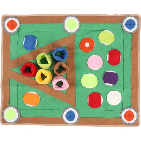 Tapis de fouille pour chien en flanelle douce, jouet anti-stress avec balle piscine, lavable et pliable, ralentit l'alimentation (1/4)