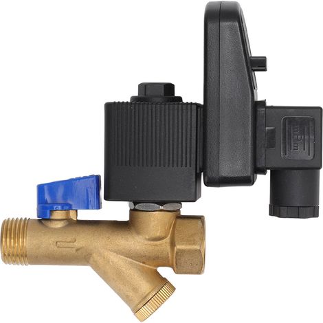 Soupape de vidange électronique DN15 G1/2 16bar, laiton silencieux, purgeur automatique pour compresseur d'air, 24V DC (1/5)