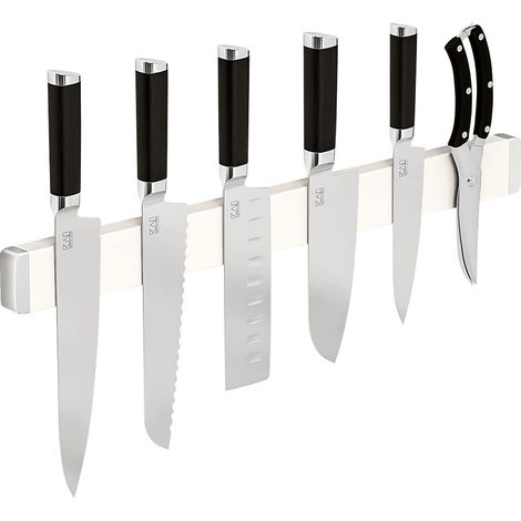 Support Magnétique Mural pour Couteaux - 50 cm - Acier Inoxydable - Sans Perçage - Pour Couteaux, Ciseaux et Outils Métalliques (1/5)