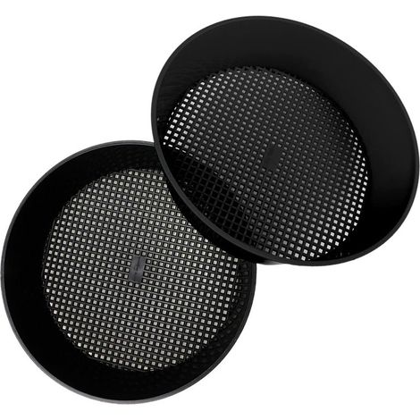 Lot de 2 tamis de jardin en plastique diamètre 20 cm pour terre sable gravier semis plantes et filtration de matériaux couleur noire (1/5)