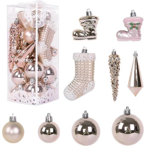21 boules de Noël décoratives - Boules et pendentifs en forme de bottes d'elfe pour la décoration de fêtes de Noël et de mariages (1/5)
