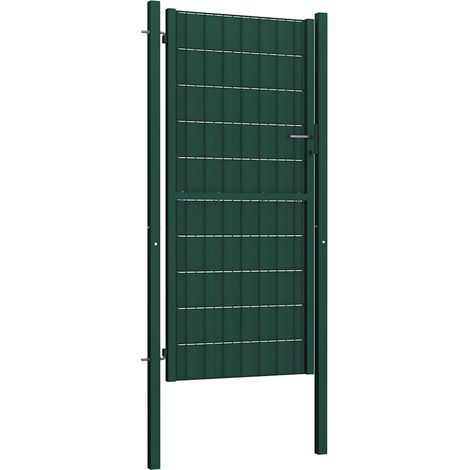 Maison Exclusive - Gartentor aus PVC und Stahl 100 x 124 cm Grün