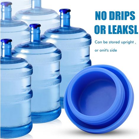 Seau d'eau d'un gallon avec couvercle à pression, bouteilles d'eau réutilisables en silicone anti-fuite, couvercle étanche (1/5)