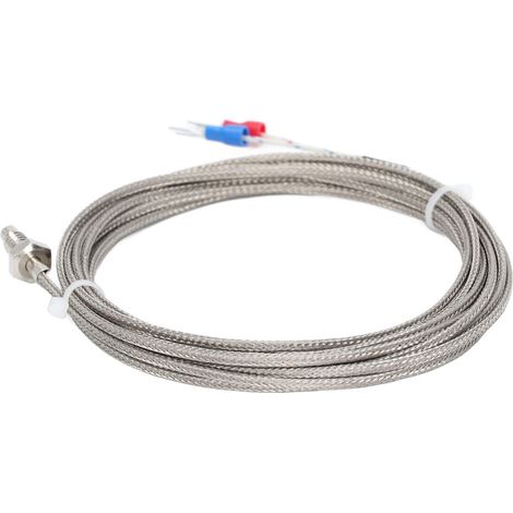 Adatto per termocoppie con filettatura M6, sensore di temperatura tipo BERM K, sonda a due fili, lunga 4 metri