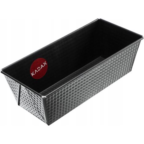 KADAX Rechteckige Backform, Kastenform aus Blech, 25.5x12x8 cm, Grau
