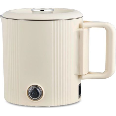 Maestro MR-009 Hervidor Eléctrico de Viaje y Olla 2 en 1, 0,8 L, 600 W, Asa Plegable, Doble Pared de Acero Inoxidable 304, Interruptor 110 V/230 V, Color Beige (1/5)