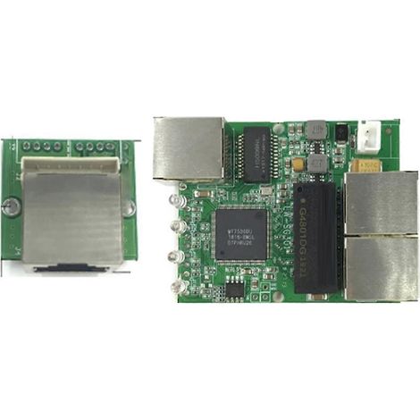 Module de commutation Gigabit à 3 ports largement utilisé dans les lignes LED. Module de commutation miniature à 5 ports 10/100/1000 Mbit/s sur carte PCBA. (1/5)