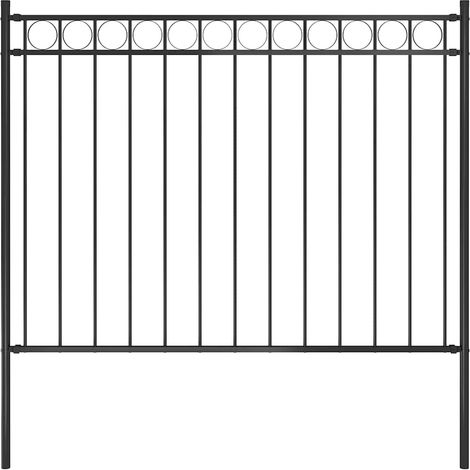 Clôture de jardin-Grillage de jardin en acier 1,7 x 1,2 m Noir (1/4)