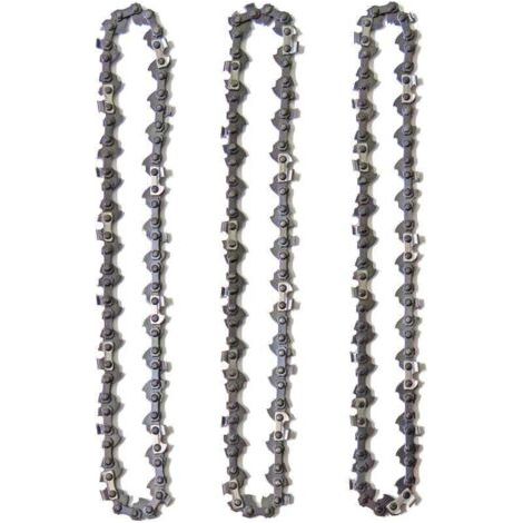 Lot de 3 chaînes d'élagueuse sur perche 10' (25 cm) – 40 maillons d'entraînement – Faible rebond pour tronçonneuses jusqu'à 42cc (1/4)