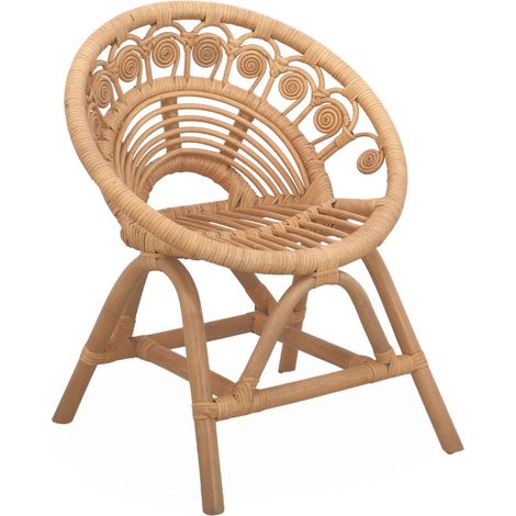 Children's rattan chair, Alice, Natural, 46x39.5x55 cm