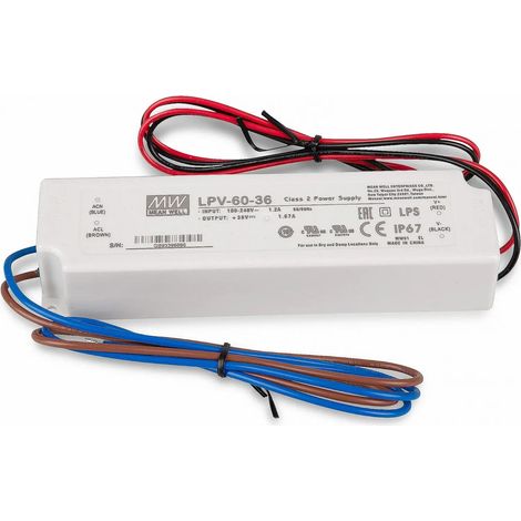 [NEUWERTIG] B-Ware Mean Well Netzteil Stromversorgung Led Treiber Lpv 60 36 Ip67 36 V Dc 60 W