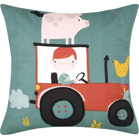 Coussin en coton 40 x 40 cm Tom a la ferme (1/4)