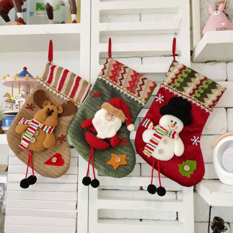 Chaussettes de Noël à suspendre, 3 chaussettes de Noël, personnalisées (1/5)