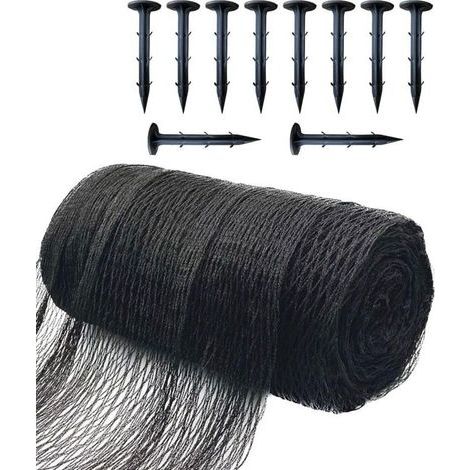 4,5m x 6m Filet pour Bassin à Koï Noir, Couverture en Filet à Mailles Fines - Protège Les Poissons Koï des Oiseaux, des Chats, des Prédateurs, UV - Réutilisable, Piquets Inclus (1/4)