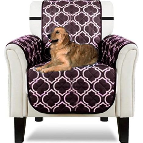 Housse de canapé, Housse Fauteuil Antidérapant Protège Canapé Protecteur de canapé pour Animaux de Compagnie-Fauteuil-Café Fonce (1/4)