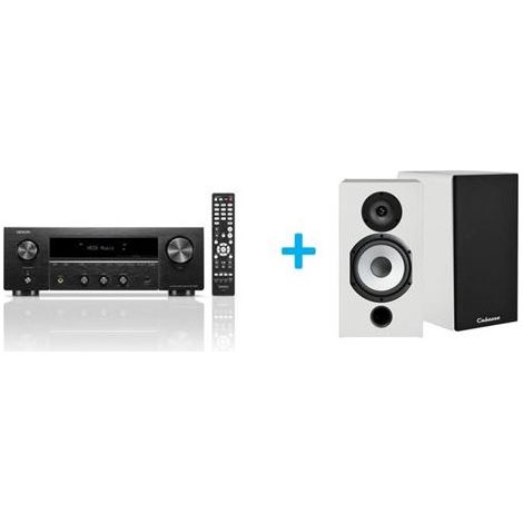 Amplificateur Hi-Fi Denon DRA-900H Noir + une paire d'enceintes bibliothèque Cabasse Antigua MT32/2 Blanc mat