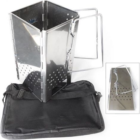 Barbecue BBQ briquet charbon de bois lourd INOX allume cheminée PLIABLE