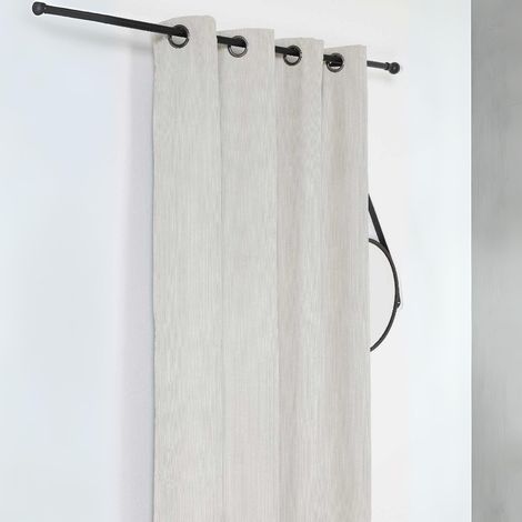 Rideau obscurcissant et isolant en velours côtelé Blanc cassé 140x260 cm (1/3)